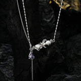 MLKENLY Rice Bead Necklace S925 Sterling Silver Small Pearl Zircon Necklace