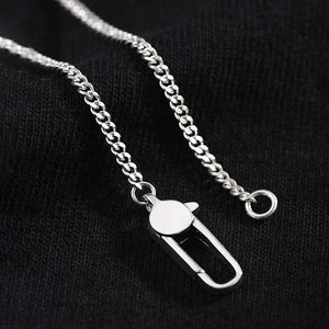 925 Silver Cuban Chain Necklace Men's