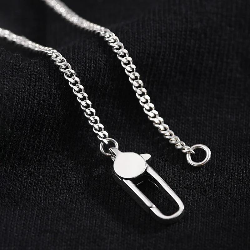 925 Silver Cuban Chain Necklace Men's