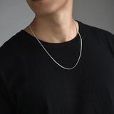 925 Silver Cuban Chain Necklace Men's
