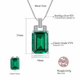 Sapphire and Emerald Pendant Necklace 925 Sterling Silver
