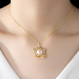 Natural Pearl Flower Pendant Necklace 925 Sterling Silver Kolye