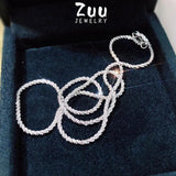 925 Silver Flash 18K Platinum-Plated Necklace Women Party Jewelry
