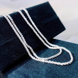 925 Silver Flash 18K Platinum-Plated Necklace Women Party Jewelry