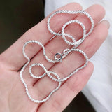 925 Silver Flash 18K Platinum-Plated Necklace Women Party Jewelry