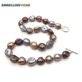 12-15mm Grey Brown Coffee Mixed Baroque Seedless Pearls Choker