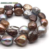 12-15mm Grey Brown Coffee Mixed Baroque Seedless Pearls Choker
