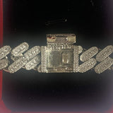 Rhinestone Dog Chain Collar Cuban Link Necklace