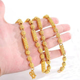 24K Solid Yellow Bamboo Necklace for Men 6MM 7MM 8MM 585 Chain Necklace Pendant