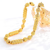24K Solid Yellow Bamboo Necklace for Men 6MM 7MM 8MM 585 Chain Necklace Pendant