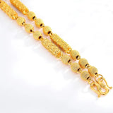 24K Solid Yellow Bamboo Necklace for Men 6MM 7MM 8MM 585 Chain Necklace Pendant