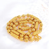 24K Solid Yellow Bamboo Necklace for Men 6MM 7MM 8MM 585 Chain Necklace Pendant