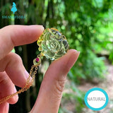 Natural Amber Flower Carved Pendant Necklace