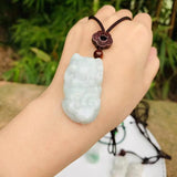 Natural Myanmar Emerald Lucky Pixiu Jade Pendant Necklace