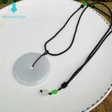 50MM Natural Myanmar Emerald Jadeite Pendant Necklace