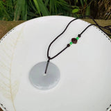 50MM Natural Myanmar Emerald Jadeite Pendant Necklace