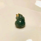 Emerald Jade Pig Pendant Necklace Luck Amulet Sweater Chain