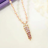 Freshwater Pearl Necklace Zircon Pendant Fine Jewelry for Women