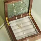 HECAN Pearl Starry Butterfly Pendant Sweater Necklace