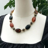 Brown Agate Smoky Quartz Pyrite Necklace Jewelry