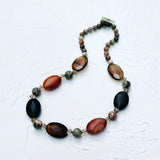 Brown Agate Smoky Quartz Pyrite Necklace Jewelry