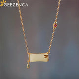 925 Silver Plated Jade Bamboo Necklace Romantic Choker