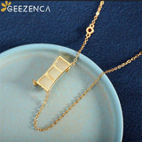925 Silver Plated Jade Bamboo Necklace Romantic Choker