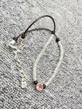 Orange Beaded Necklace 925 Silver Plated Holiday Gift