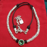 925 Silver Green Crystal Necklace - Creative Jewelry Gift
