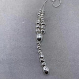 Electroplating 925 Silver Beads Necklace Long Jewelry Gift