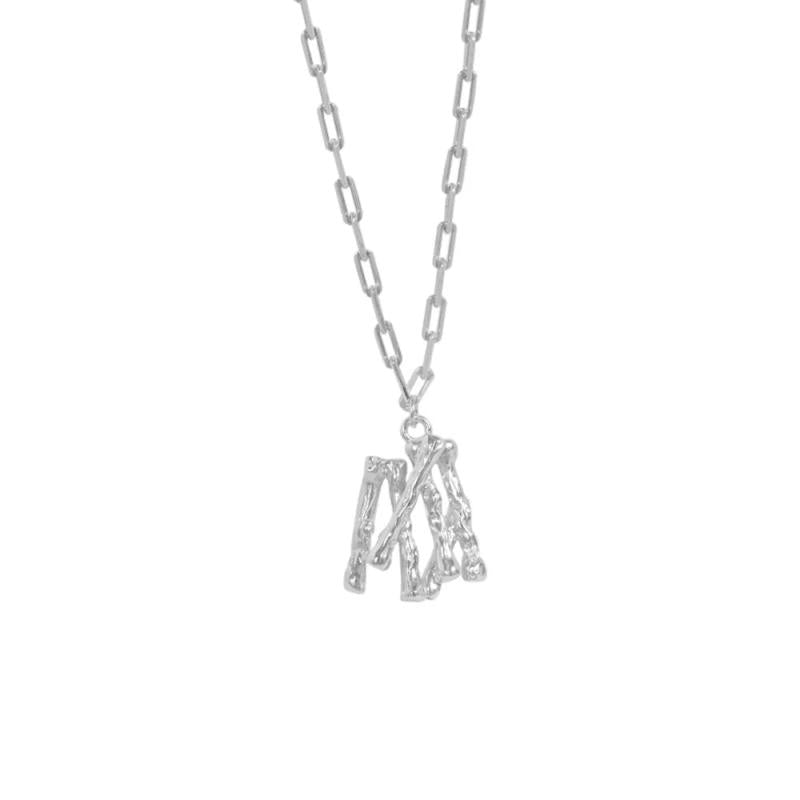 925 Silver Irregular Pendant Necklace Twist Choker