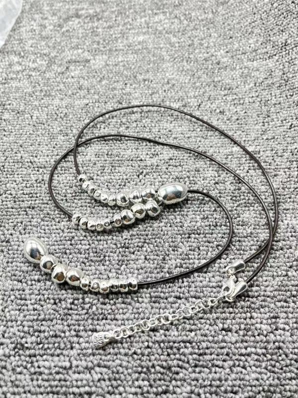 925 Silver Beads Rope Necklace Jewelry