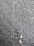 Fork Chain Pearl Pendant Necklace Gift