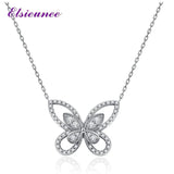 925 Silver Butterfly Moissanite Diamond Pendant Necklace