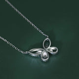925 Silver Butterfly Moissanite Diamond Pendant Necklace