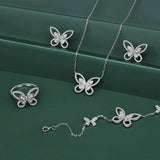 925 Silver Butterfly Moissanite Diamond Pendant Necklace