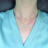 925 Silver Butterfly Moissanite Diamond Pendant Necklace