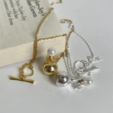 Flower Vase Pendant Necklace with Freshwater Pearl