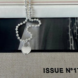 925 Silver Heart Pendant Chain Choker Necklace C-B506