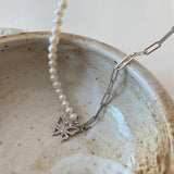 925 Silver Pearl Butterfly Necklace for Women