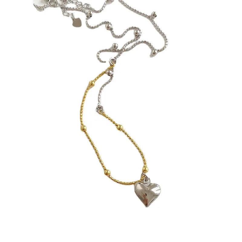 925 Silver Heart Pendant Choker Necklace Women