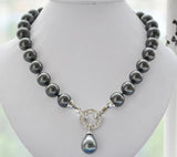 12mm Shell Pearl Necklace with Drip Pendant 18inch