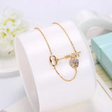 Lekani 925 Silver Crystal Heart Key Pendant Necklace