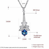 Lekani Crystals Tower Pendant Necklace S925 Silver Chain Collar