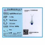 Lekani Crystals Tower Pendant Necklace S925 Silver Chain Collar
