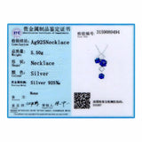Lekani Crystals Purple Square Pendant Necklace 925 Silver Chain