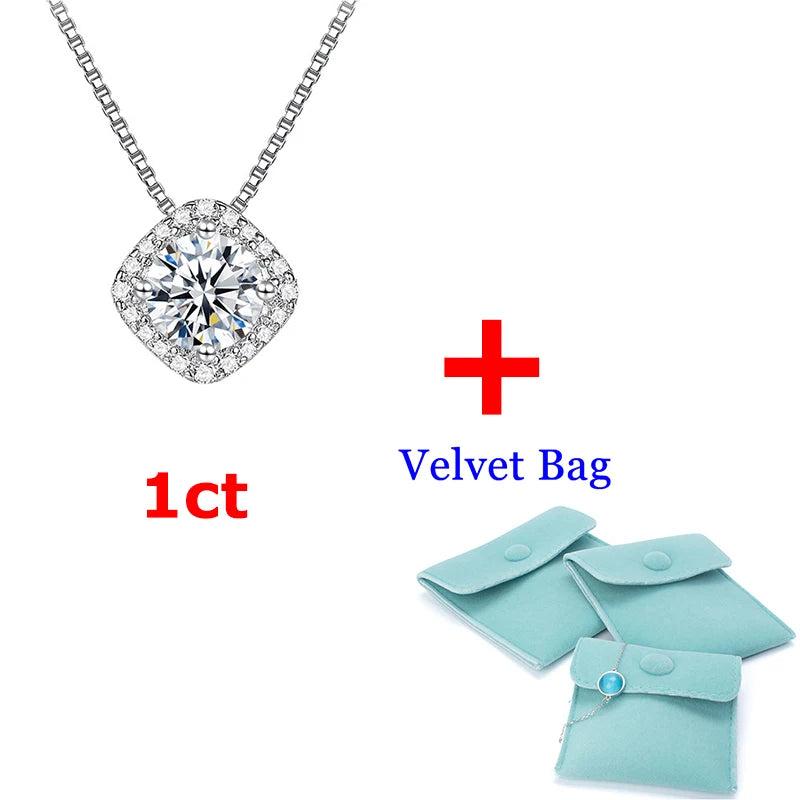 Lab Grown Diamond Necklace 925 Sterling Silver Moissanite Necklace