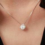 Lab Grown Diamond Necklace 925 Sterling Silver Moissanite Necklace