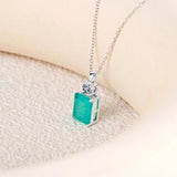 925 Silver 8*10mm Paraiba Pendant Necklace Wedding Anniversary