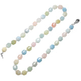 925 Silver Chokers Knotted Morganite Stone Beads Necklace Mix Colorful Jewelry